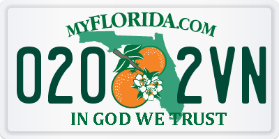 FL license plate 0202VN