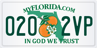 FL license plate 0202VP