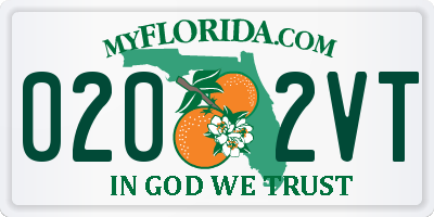 FL license plate 0202VT