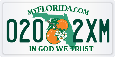 FL license plate 0202XM