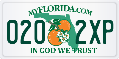 FL license plate 0202XP