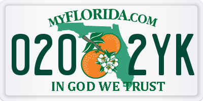 FL license plate 0202YK