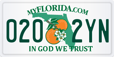 FL license plate 0202YN