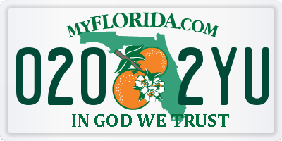 FL license plate 0202YU