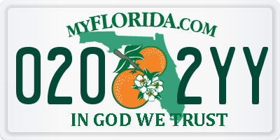 FL license plate 0202YY