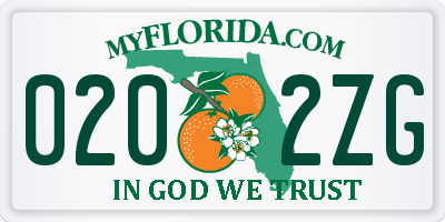 FL license plate 0202ZG