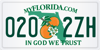 FL license plate 0202ZH