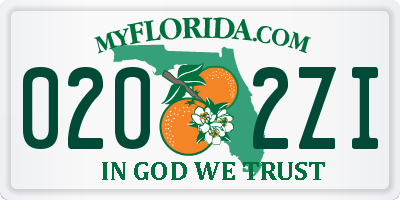 FL license plate 0202ZI