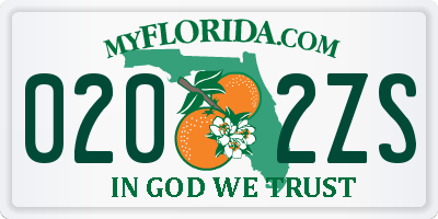 FL license plate 0202ZS