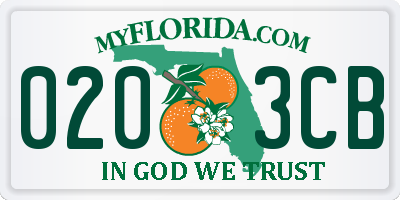FL license plate 0203CB