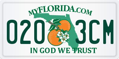FL license plate 0203CM