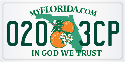 FL license plate 0203CP