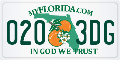FL license plate 0203DG