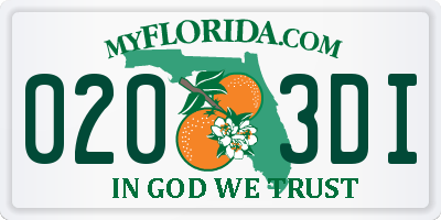 FL license plate 0203DI