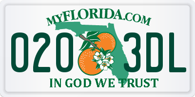 FL license plate 0203DL
