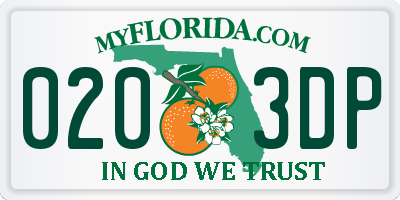 FL license plate 0203DP