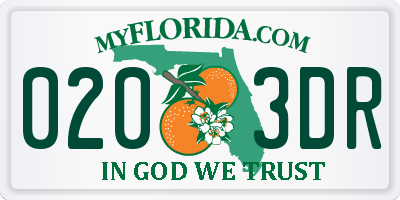FL license plate 0203DR