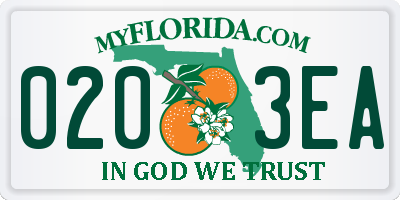 FL license plate 0203EA
