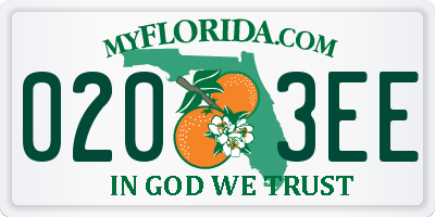 FL license plate 0203EE