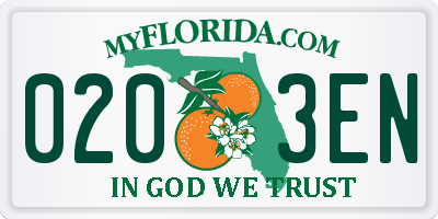 FL license plate 0203EN