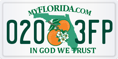 FL license plate 0203FP