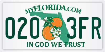 FL license plate 0203FR
