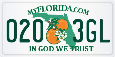 FL license plate 0203GL