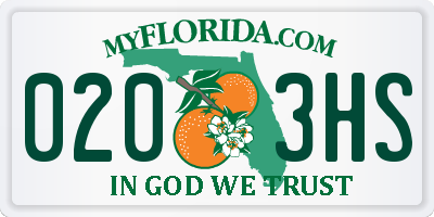 FL license plate 0203HS