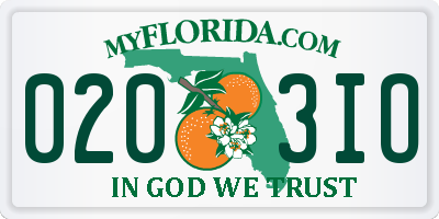 FL license plate 0203IO