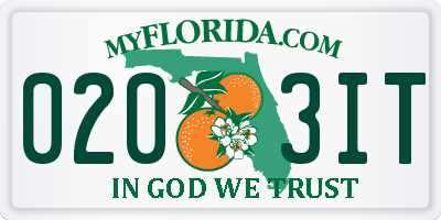 FL license plate 0203IT