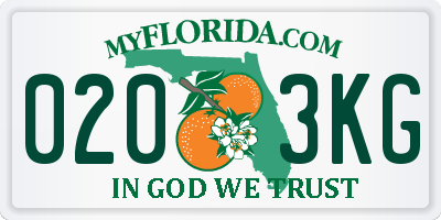 FL license plate 0203KG
