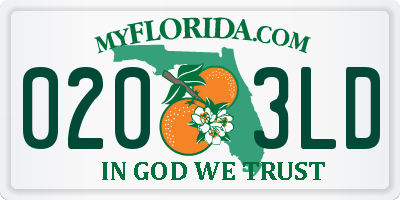 FL license plate 0203LD