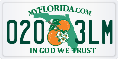 FL license plate 0203LM