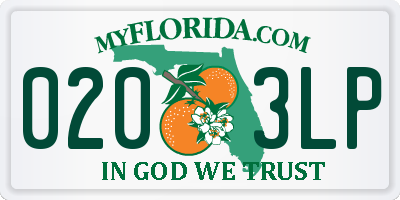 FL license plate 0203LP