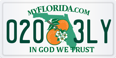 FL license plate 0203LY