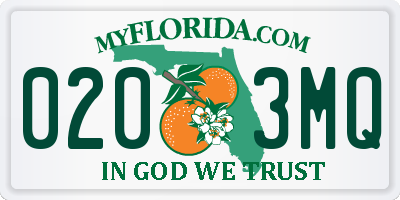 FL license plate 0203MQ