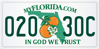 FL license plate 0203OC