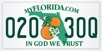 FL license plate 0203OQ