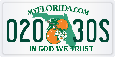 FL license plate 0203OS