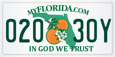 FL license plate 0203OY