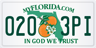 FL license plate 0203PI