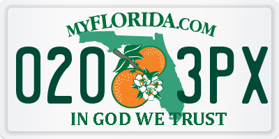FL license plate 0203PX