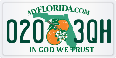 FL license plate 0203QH