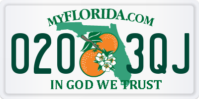 FL license plate 0203QJ