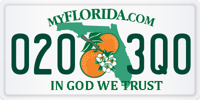 FL license plate 0203QO