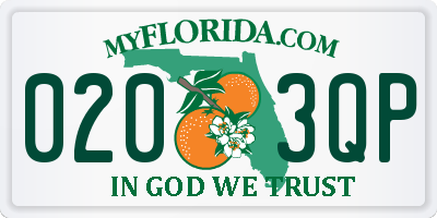 FL license plate 0203QP
