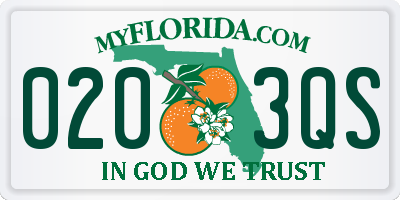 FL license plate 0203QS