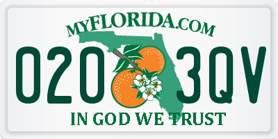FL license plate 0203QV
