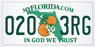 FL license plate 0203RG