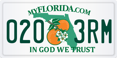 FL license plate 0203RM